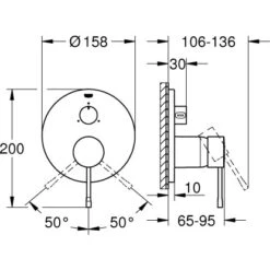 Grohe Einhandbatterie Mit 3-Wege-Umstellung Essence Chrom -Geschäft Für Duschzubehör 792951 4520 2