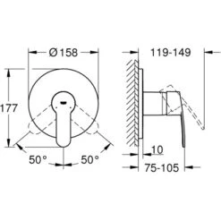 Grohe Einhand-Brausebatterie Eurostyle Cosmopolitan Chrom -Geschäft Für Duschzubehör 792952 4520 2