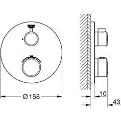 Grohe Thermostat-Brausebatterie Grohtherm Chrom -Geschäft Für Duschzubehör 792982 4520 2