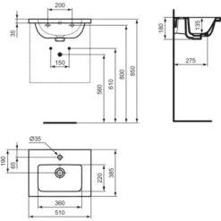 Ideal Standard Möbelwaschtisch I.life S 51 Cm Weiß -Geschäft Für Duschzubehör 8014140491705 3049 VM 08