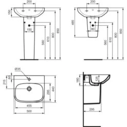 Ideal Standard Waschtisch I.life A 50 Cm Weiß 15 Ideal Standard Waschtisch I.life A 50 Cm Weiß -Geschäft Für Duschzubehör 8014140515265 3049 VM 07