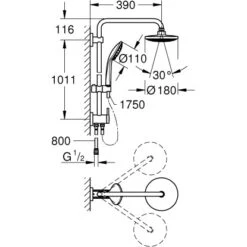 Grohe Duschsystem Mit Umstellung Vitalio Joy 180 -Geschäft Für Duschzubehör 80 duschsystem mazeichnung