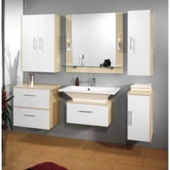 Fackelmann Waschbecken 80 Cm Domino Weiß -Geschäft Für Duschzubehör 821125 picture 2