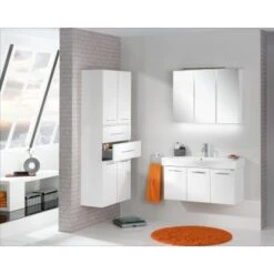 Fackelmann Waschbecken 98,5 Cm Vadea Weiß -Geschäft Für Duschzubehör 8260 HS DoppelHS 200 offen