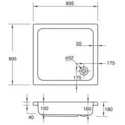 Duschwanne Saba 90 Cm X 90 Cm -Geschäft Für Duschzubehör 874088 3209 3