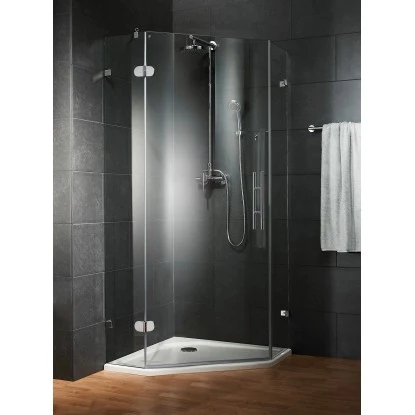 Schulte Fünfeckdusche Davita 4-teilig Echtglas Chrom 5 Schulte Fünfeckdusche Davita 4-teilig Echtglas Chrom – Bild 3