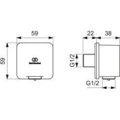 Ideal Standard Brauseschlauchanschluss Idealrain Atelier Chrom Eckig Aufputz -Geschäft Für Duschzubehör 887968 3049 12