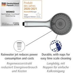 Wenko Brauseset Watersaving Chrom -Geschäft Für Duschzubehör 903251 1068 06