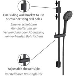 Wenko Brauseset Watersaving Schwarz -Geschäft Für Duschzubehör 903253 1068 03
