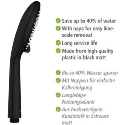 Wenko Brauseset Watersaving Schwarz -Geschäft Für Duschzubehör 903253 1068 08