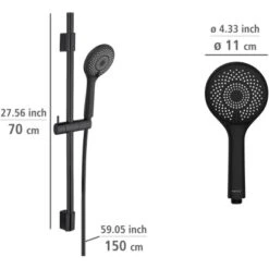 Wenko Brauseset Watersaving Schwarz -Geschäft Für Duschzubehör 903253 1068 09