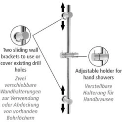 Wenko Power-Loc Duschstange Chrom Befestigen Ohne Bohren -Geschäft Für Duschzubehör 903304 1068 03