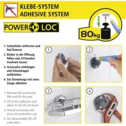 Wenko Power-Loc Duschstange Chrom Befestigen Ohne Bohren -Geschäft Für Duschzubehör 903304 1068 06