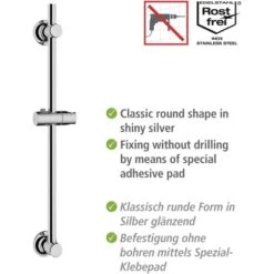 Wenko Duschstange Chrom Befestigen Ohne Bohren -Geschäft Für Duschzubehör 903353 1068 03