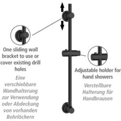 Wenko Duschstange Schwarz Befestigen Ohne Bohren -Geschäft Für Duschzubehör 903403 1068 02