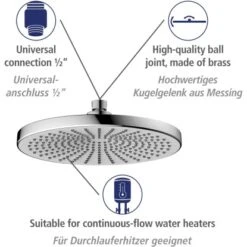 Wenko Regenduschkopf Ultimate Shower Chrom/Weiß Ø 25 Cm -Geschäft Für Duschzubehör 903508 1068 03