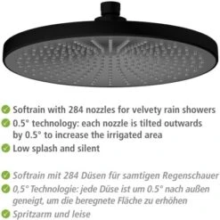 Wenko Regenduschkopf Ultimate Shower Schwarz/Grau Ø 25 Cm -Geschäft Für Duschzubehör 903630 1068 04