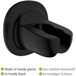 Wenko Duschkopfhalter Libertà Schwarz Befestigen Ohne Bohren -Geschäft Für Duschzubehör 903762 1068 03