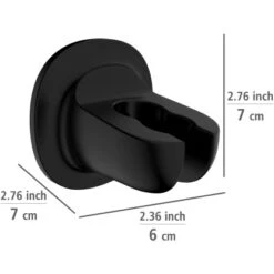 Wenko Duschkopfhalter Libertà Schwarz Befestigen Ohne Bohren -Geschäft Für Duschzubehör 903762 1068 04