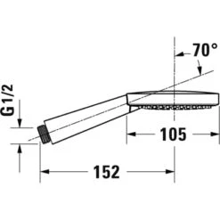 Duravit Handbrause Air Mit 1 Strahlart Ø 10,5 Cm Chrom -Geschäft Für Duschzubehör 946920 4123 UV0650010000S