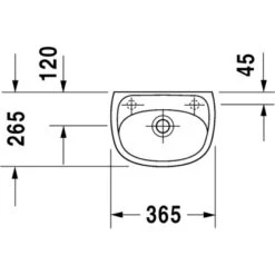 Duravit Handwaschbecken Duraplus Compact 36,5 Cm Mit Hahnloch Li./re. -Geschäft Für Duschzubehör 946923 4123 079735D