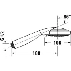 Duravit Handbrause Mit 3 Strahlarten 10,6 Cm Chrom -Geschäft Für Duschzubehör 946925 4123 UV0650009000S