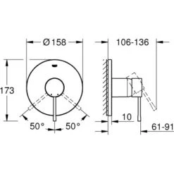 Grohe Einhand-Brausebatterie Essence Hard Graphite Gebürstet Für Unterputz -Geschäft Für Duschzubehör 964365 4520 100043159