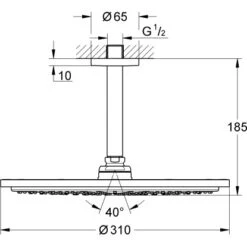 Grohe Kopfbrause-Set Mit Deckenauslass RainshowerCosmopolitan310 CoolSunrise G. -Geschäft Für Duschzubehör 964662 4520 1687642