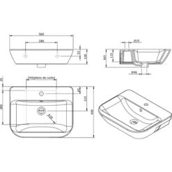 AquaSu Waschtisch Lenado 56 Cm Weiß -Geschäft Für Duschzubehör 971490 3711 5