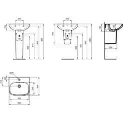 Ideal Standard Waschtisch I.life A 50x44 Cm 1 Hahnloch Mit Überlauf Weiß -Geschäft Für Duschzubehör 9802901 3049 7