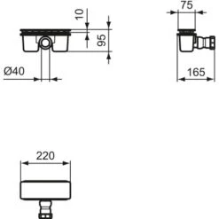 Ideal Standard Ablaufgarnitur Ultra Flat New Schwarz -Geschäft Für Duschzubehör 9803271 3049 6