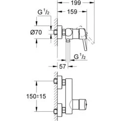 Grohe Concetto Einhand-Brausebatterie DN 15 -Geschäft Für Duschzubehör brausebatterie mazeichnung