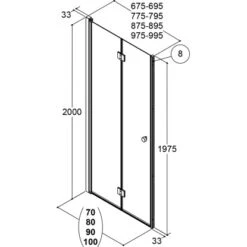 Dansani Falttür Match Sicherheitsglas Klar Easy Care 90 Cm X 200 Cm -Geschäft Für Duschzubehör dfr1998854 1998862 1998870 2
