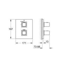 Grohe Thermostat Brausearmatur Grohtherm Cube Chrom -Geschäft Für Duschzubehör e thermostat masszeichnung