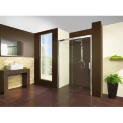 Breuer Schiebetür Für Nische Links Panorama Chrom Klarglas 140 Cm -Geschäft Für Duschzubehör ent ni anschlag links 3480