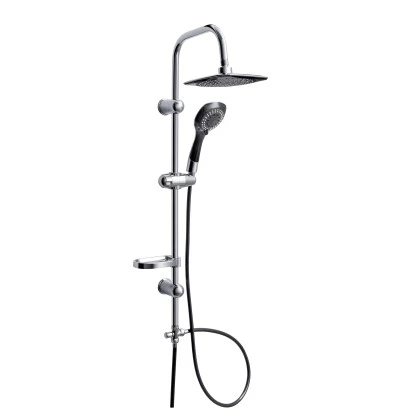 Eisl Überkopfbrause-Set Duschtraum Mit Ablage Chrom-Schwarz 3 Eisl Überkopfbrause-Set Duschtraum Mit Ablage Chrom-Schwarz