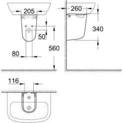 Grohe Waschbecken Bau Keramik 55 Cm Weiß 5 Grohe Waschbecken Bau Keramik 55 Cm Weiß -Geschäft Für Duschzubehör k waschtisch masszeichnung