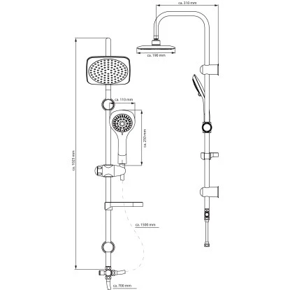 Eisl Überkopfbrause-Set Duschtraum Mit Ablage Chrom-Schwarz 4 Eisl Überkopfbrause-Set Duschtraum Mit Ablage Chrom-Schwarz – Bild 2