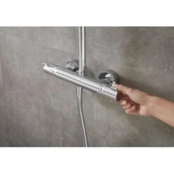 Hansgrohe Showerpipe Croma 160 1jet Mit Thermostat Chrom -Geschäft Für Duschzubehör t Button 0903 27135000 tif